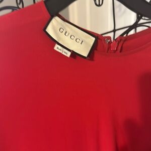 Gucci red dress with red/green stripe on both sides